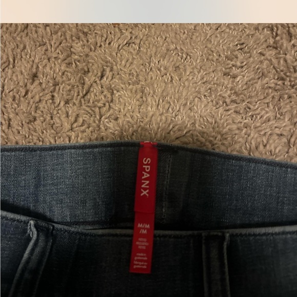 Denim cropped kick flare pants PETITE 👖spanx - Picture 3 of 4